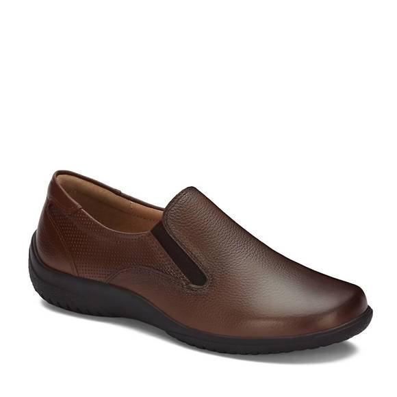 NEW ANDREA women's leather comfort moccasins shoes in brown - Picture 1 of 4